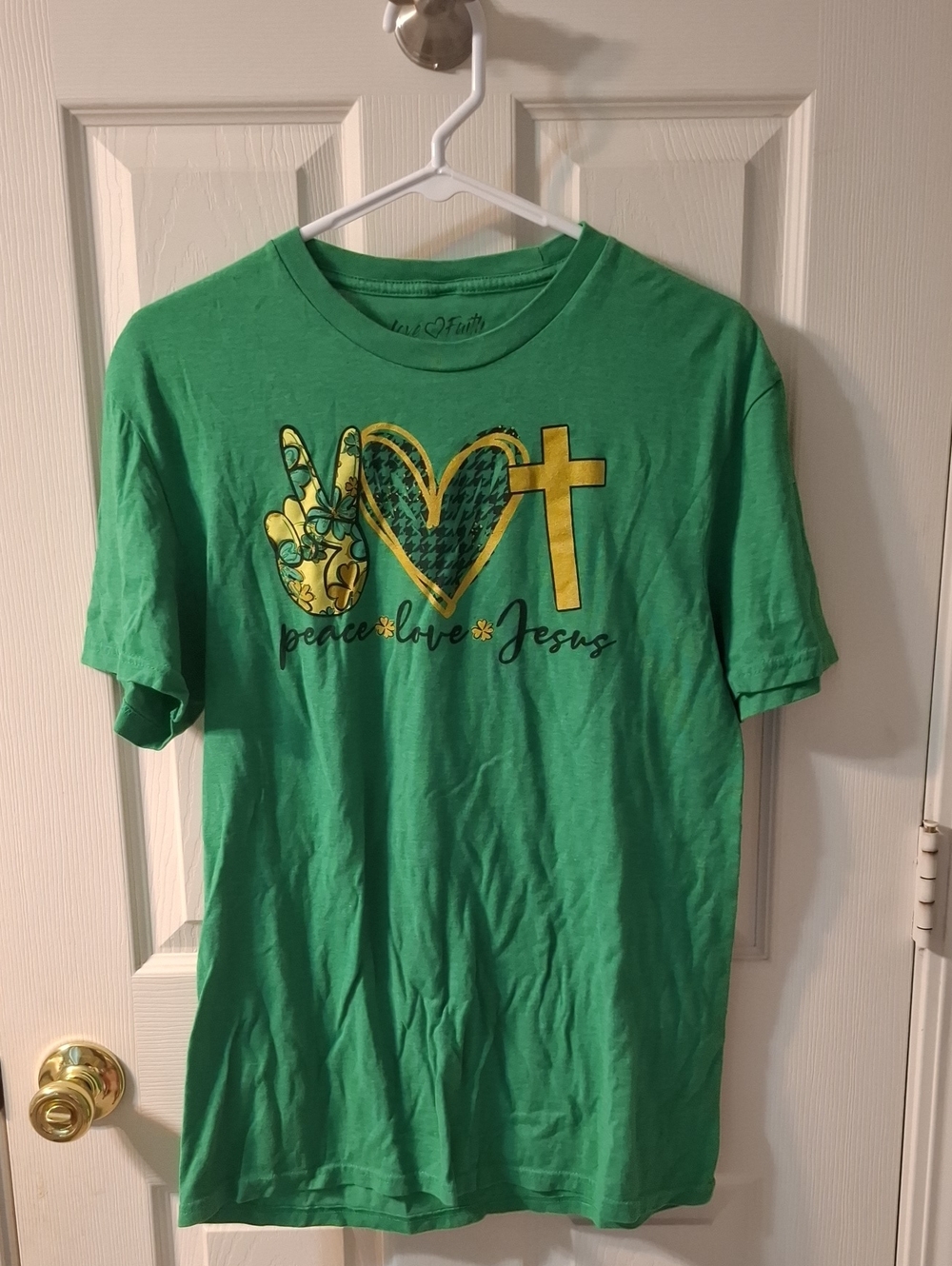 Green 'Peace Love Jesus' Graphic Tee